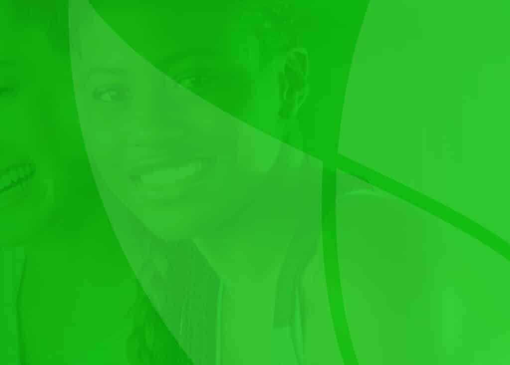 Smiling face with green overlay