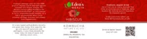 Eden's Wealth Hibiscus Kombucha Probiotic Tea Label
