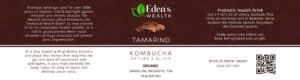 Eden's Wealth Tamarind Kombucha probiotic health drink.